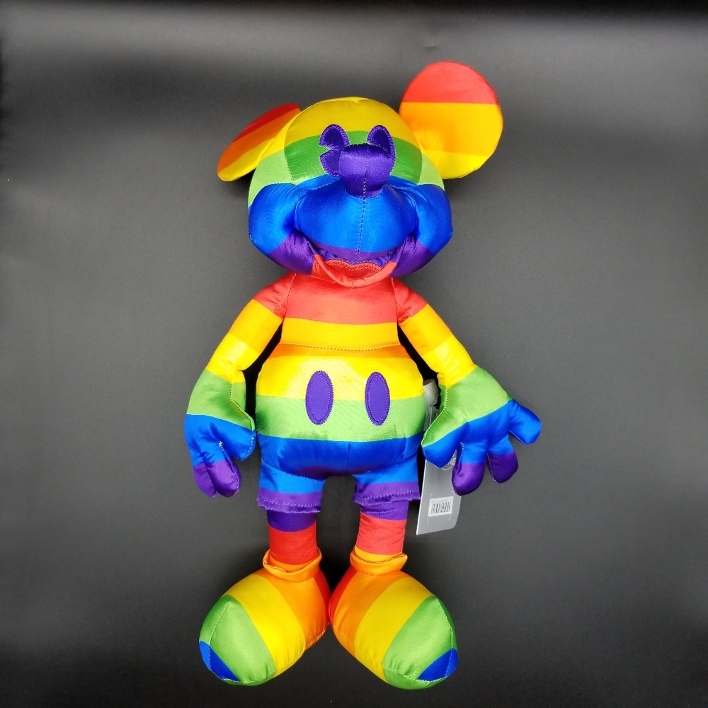 Disney's Mickey Mouse Rainbow Plush Doll 15.5" Height Mickey Pride Doll New - Picture 4 of 7